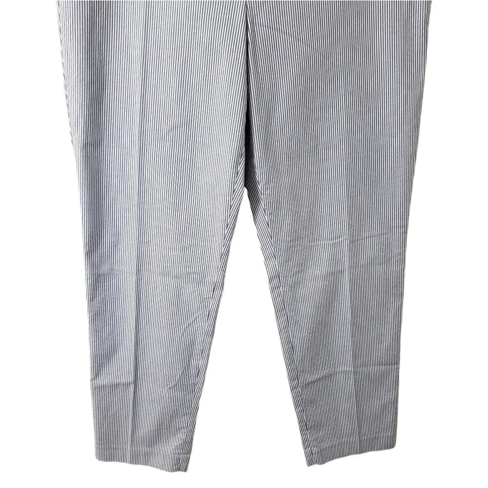 Talbots‎ Chatham Pinstripe Slim Ankle Side Zip Pants Blue/White Womens Sz 14